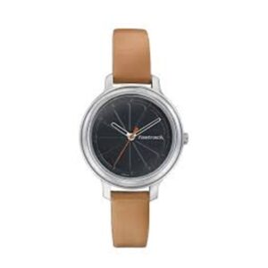 Fastrack-6202SL01-WoMens-Analog-Watch-Black-Dial-Brown-Leather-Strap