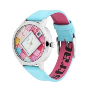 Fastrack-6210SL01-WoMens-Analog-Watch-Multi-Colored-Dial-Blue-Leather-Strap