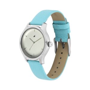 Fastrack-6219SL01-WoMens-Watch-Analog-Grey-Dial-Blue-Leather-Band