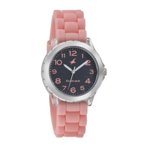 Fastrack-68009PP04-WoMens-Analog-Watch-Black-Dial-Pink-Silicone-Strap