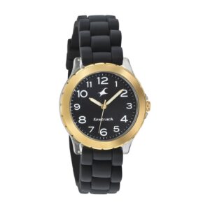 Fastrack-68009PP05-WoMens-Analog-Watch-Black-Dial-Black-Silicone-Strap