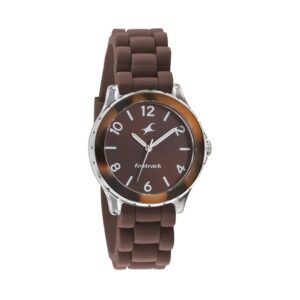 Fastrack-68009PP08-WoMens-Analog-Watch-Brown-Dial-Brown-Silicone-Strap