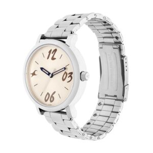 Fastrack-68010SM08-WoMens-Analog-Watch-Off-White-Dial-Stainless-Steel-Strap