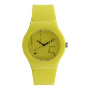 Fastrack-9915PP58-Unisex-Analog-Watch-Yellow-Dial-Yellow-Silicone-Strap