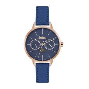 Lee-Cooper-LC06483-499-WoMens-Analog-Watch-Blue-Dial-Multi-Function-3-Hands-Blue-Leather-Strap
