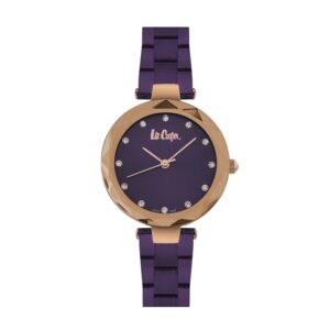 Lee-Cooper-LC06608-480-WoMens-Analog-Watch-Purple-Dial-Stainless-Steel-Purple-Strap