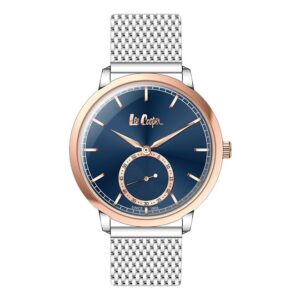 Lee-Cooper-LC06672-590-Mens-Analog-Watch-Blue-Dial-Stainless-Steel-Mesh-Strap