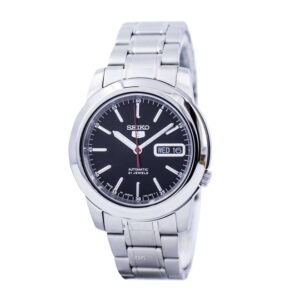 Seiko-SNKE53J-Men-s-Mechanical-Watch-Analog-Black-Dial-Silver-Stainless-Band