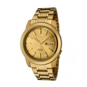 Seiko-SNKE56J-Men-s-Mechanical-Watch-Analog-Gold-Dial-Gold-Stainless-Band
