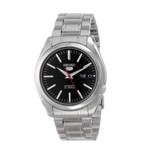 Seiko-SNKL45J-Mens-Mechanical-Watch-Analog-Black-Dial-Silver-Stainless-Band