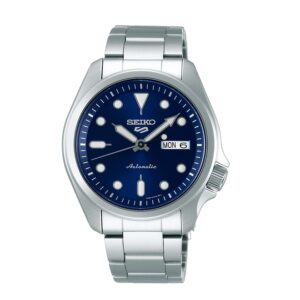 Seiko-SRPE53K-Mens-Sports-Mechanical-Watch-Analog-Blue-Dial-Silver-Stainless-Band