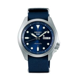 Seiko-SRPE63K-Mens-Sports-Mechanical-Watch-Analog-Blue-Dial-Blue-Nylon-Band