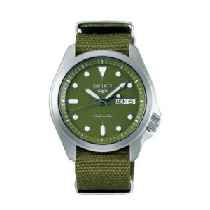 Seiko-SRPE65K-Mens-Sports-Mechanical-Watch-Analog-Green-Dial-Green-Nylon-Band