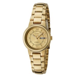 Seiko-SYME58J-WoMens-Mechanical-Watch-Analog-Gold-Dial-Gold-Stainless-Band