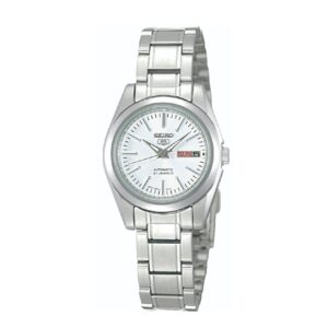 Seiko-SYMK13J-WoMens-Mechanical-Watch-Analog-White-Dial-Silver-Stainless-Band