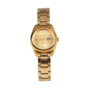 Seiko-SYMK20J-WoMens-Mechanical-Watch-Analog-Gold-Dial-Gold-Stainless-Band