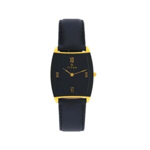 Titan-1218YL03-Mens-Watch-Classique-Collection-Analog-Black-Dial-Black-Leather-Band