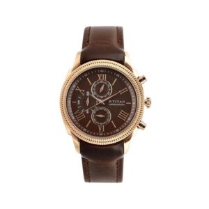 Titan-1489WL02-Mens-Watch-Classique-Collection-Analog-Brown-Dial-Brown-Leather-Band