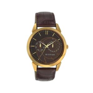 Titan-1509YL01-Mens-Watch-Analog-Brown-Dial-Brown-Leather-Band