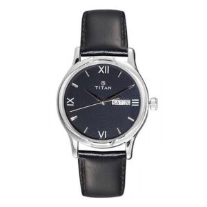 Titan-1580SL04-Mens-Watch-Karishma-Collection-Analog-Black-Dial-Black-Leather-Band