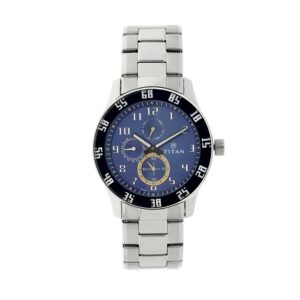 Titan-1632SM03-Mens-Watch-Octane-Collection-Analog-Blue-Dial-Silver-Stainless-Band