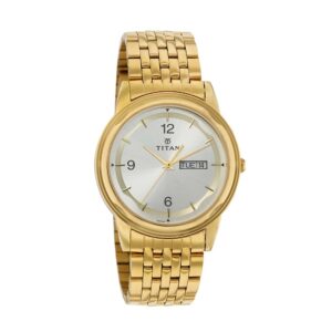 Titan-1638YM01-Mens-Watch-Karishma-Collection-Analog-Silver-Dial-Gold-Stainless-Band