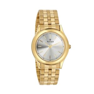 Titan-1648YM01-Mens-Watch-Karishma-Collection-Analog-White-Dial-Gold-Stainless-Band