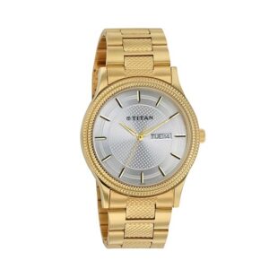 Titan-1650YM05-Mens-Watch-Karishma-Collection-Analog-Silver-Dial-Gold-Stainless-Band