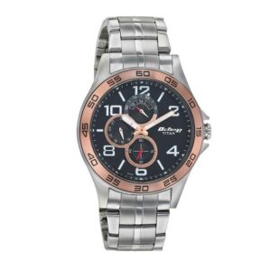 Titan-1702KM02-Mens-Watch-Octane-Collection-Analog-Black-Dial-Silver-Stainless-Band