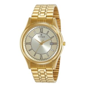 Titan-1713YM03-Mens-Watch-Karishma-Collection-Analog-Champagne-Dial-Gold-Stainless-Band