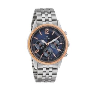 Titan-1734KM01-Mens-Watch-Classique-Collection-Analog-Black-Dial-Silver-Stainless-Band