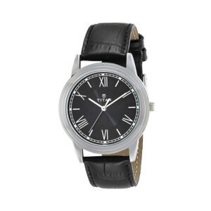 Titan-1735SL02-Mens-Watch-Karishma-Collection-Analog-Black-Dial-Black-Leather-Band