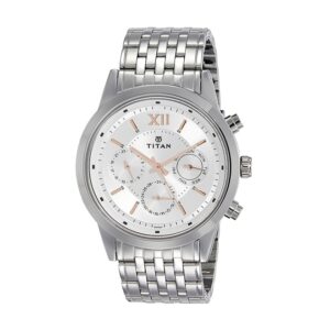 Titan-1766SM02-Mens-Watch-Classique-Collection-Analog-Silver-Rose-Gold-Dial-Silver-Stainless-Band