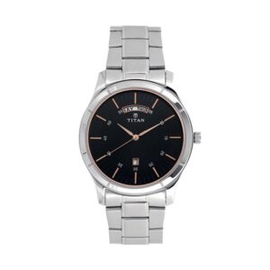 Titan-1767SM02-Mens-Watch-Classique-Collection-Analog-Black-Dial-Silver-Stainless-Band