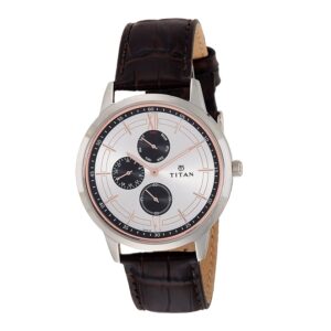 Titan-1769SL04-Mens-Watch-Classique-Collection-Analog-White-Dial-Black-Leather-Band
