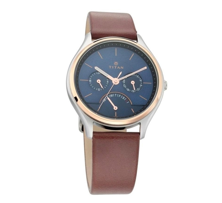 Titan 1803KL01 Men s Watch Classique Collection Analog Blue