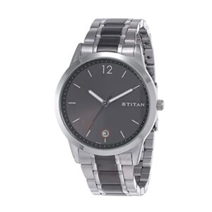 Titan-1806KM01-Mens-Watch-Classique-Collection-Analog-Black-Dial-Black-Silver-Stainless-Band