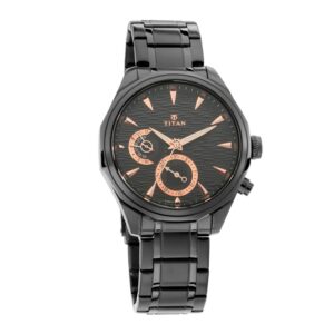 Titan-1829NM01-Mens-Watch-Classique-Collection-Analog-Black-Rose-Gold-Dial-Black-Stainless-Band