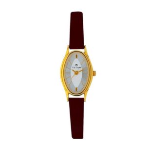 Titan-2214YL02-WoMens-Watch-Karishma-Collection-Analog-Silver-White-Dial-Brown-Leather-Band
