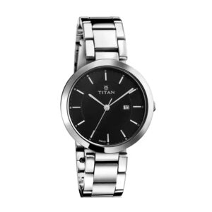 Titan-2480SM08-WoMens-Watch-Workwear-Collection-Analog-Black-Dial-Silver-Stainless-Band