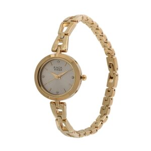 Titan-2540YM06-WoMens-Watch-Raga-Collection-Analog-Grey-Dial-Gold-Stainless-Band