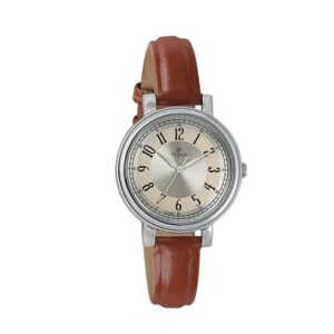 Titan-2554SL01-WoMens-Watch-Workwear-Collection-Analog-Silver-Dial-Brown-Leather-Band