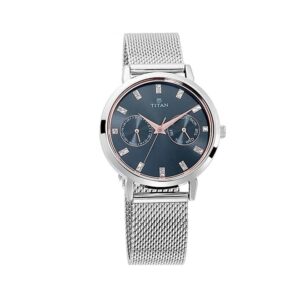 Titan-2569SM06-WoMens-Watch-Sparkle-Collection-Analog-Blue-Dial-Silver-Stainless-Band