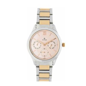Titan-2570KM01-WoMens-Watch-Karishma-Collection-Analog-Pink-Dial-Silver-Gold-Stainless-Band