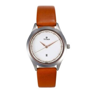 Titan-2570SL02-WoMens-Watch-Sparkle-Collection-Analog-White-Dial-Brown-Leather-Band