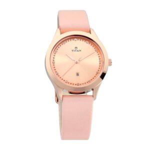Titan-2570WL01-WoMens-Watch-Sparkle-Collection-Analog-Pink-Dial-Pink-Leather-Band