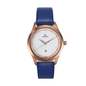 Titan-2570WL02-WoMens-Watch-Sparkle-Collection-Analog-White-Dial-Blue-Leather-Band