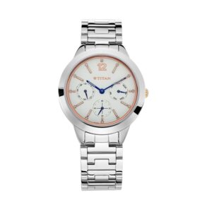 Titan-2588KM01-Womens-Watch-Workwear-Collection-Analog-White-Dial-Silver-Stainless-Band