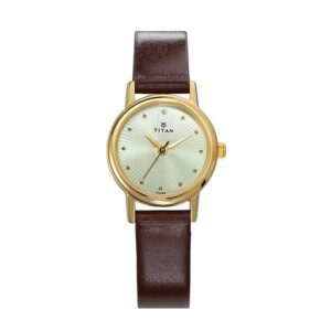 Titan-2593YL01-Womens-Watch-Karishma-Collection-Analog-Champagne-Dial-Brown-Leather-Band