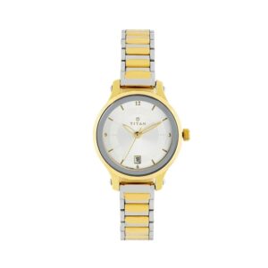 Titan-2602BM02-Womens-Watch-Workwear-Collection-Analog-White-Dial-Silver-Gold-Stainless-Band